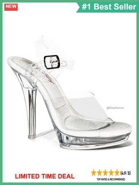 Clear Bikini Fitness Competition Heel Stiletto Pump 5 Inch Platform